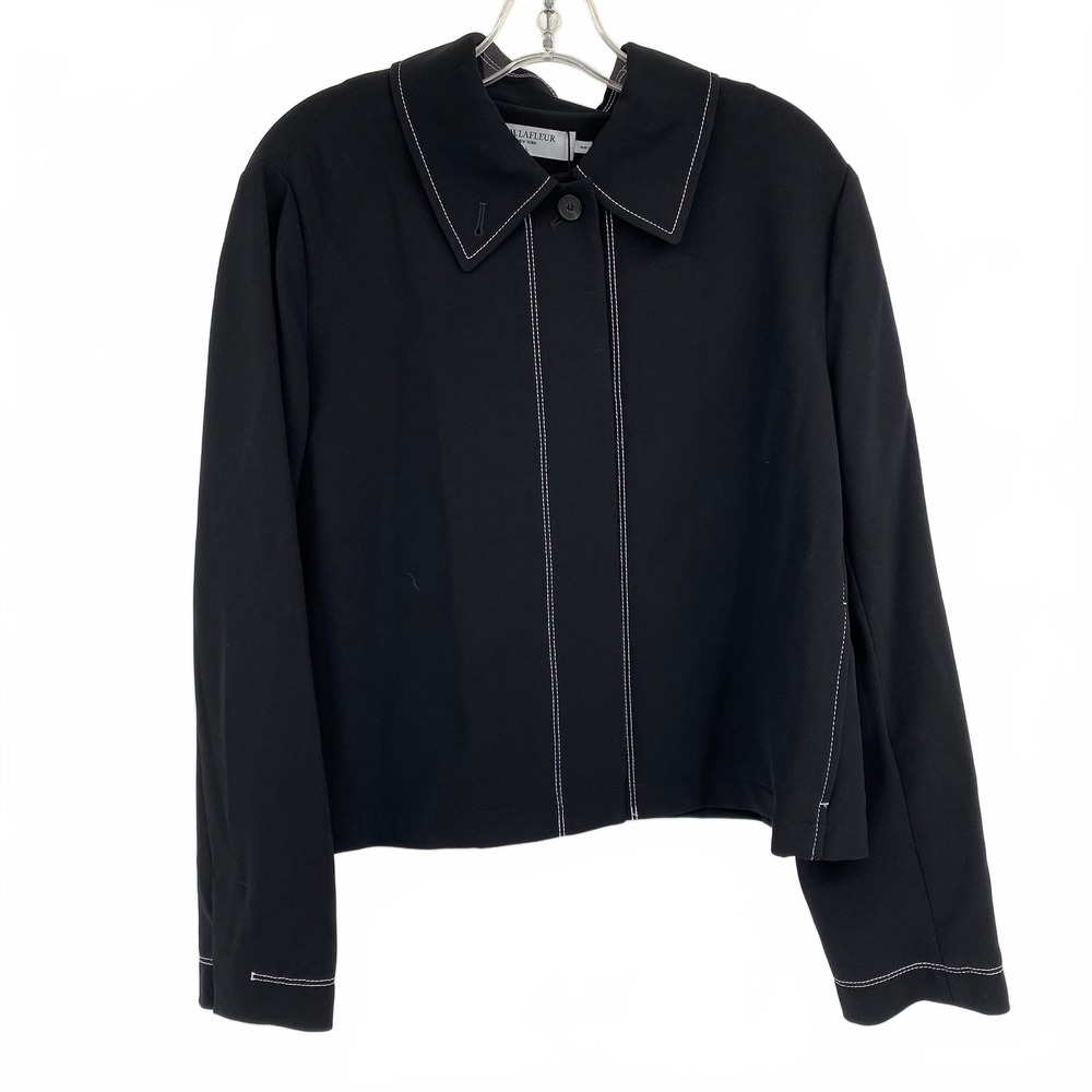 M.M Lafleur Black Jacket Nicky 1.0 Contrast Stitch Blazer | Womens L